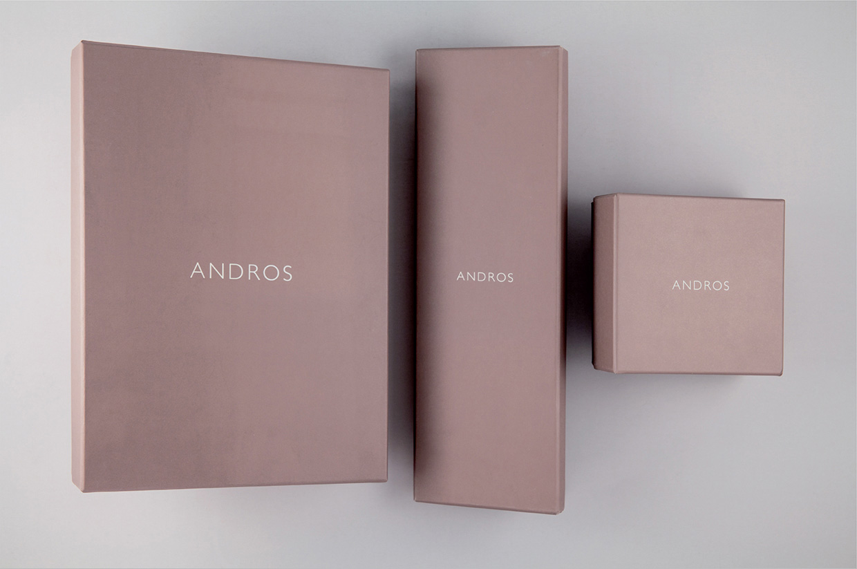 ANDROS UOMO MODA, packaging