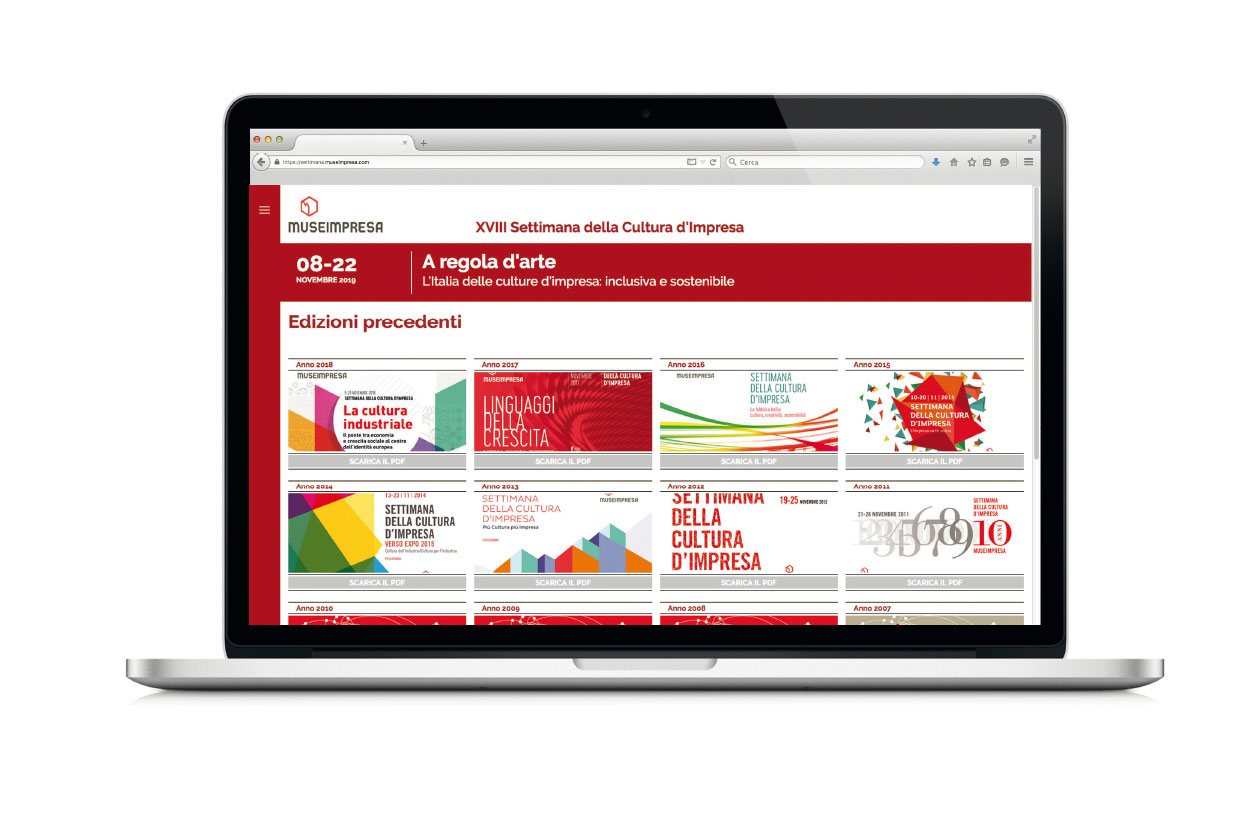 Museimpresa, Website design of the Settimana della Cultura d'Impresa